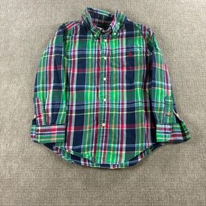 Ralph Lauren Kids Size 5 Plaid Button Down Shirt Multi Color Long Sleeve‎